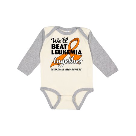 

Inktastic We ll Beat Leukemia Together- Leukemia Awareness Gift Baby Boy or Baby Girl Long Sleeve Bodysuit