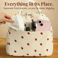thumbnail image 3 of Insulated Lunch Bag for Women, Premium Corduroy Lunch Tote with Aluminum Lining, Large Capacity Water-Resistant Beige Cream Reusable Lunch Box for Work Picnic, 3 of 8