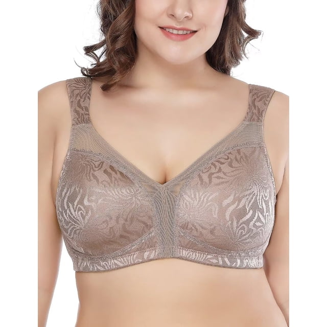 Bra Deyllo para mujer, cobertura total, talla grande, 44 g, color caramelo