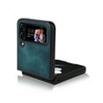 thumbnail image 6 of Compatible with Samsung Galaxy Z Flip 4 Case, Retro Anti-Drop Durable PU Leather Women Girls Men All Inclusive Reinforced Corners Case for Samsung Galaxy Z Flip 4 5G 2022, Blue, 6 of 11