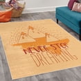 thumbnail image 2 of Saying Decorative Rug, Mountain Peaks and Never Stop Dreaming Goals Success Aspiration Print, Quality Carpet for Bedroom Dorm and Living Room, 6 Sizes, Peach Orange, by Ambesonne, 2 of 4
