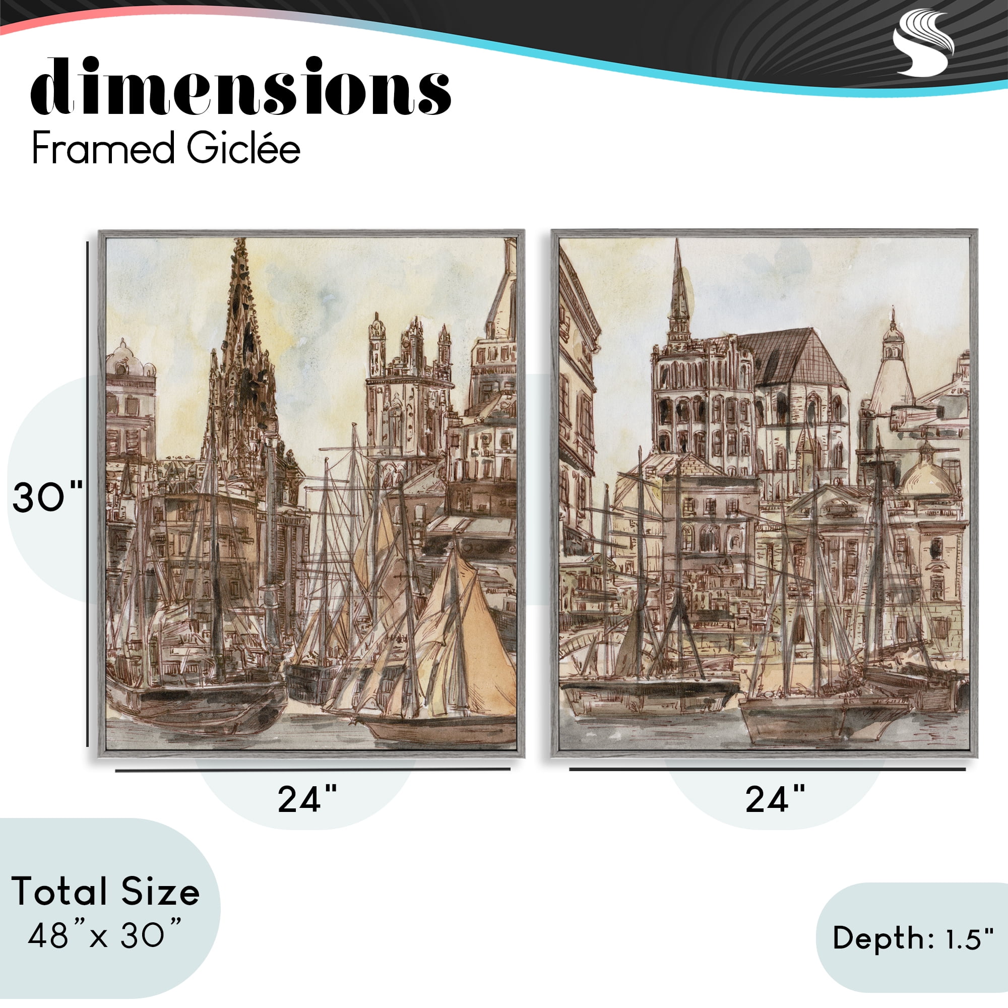 Stupell Industries Salted Remnants Pier 2 Piece Gray Framed Giclee Art Set, design by Melissa Wang