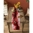 thumbnail image 5 of Ldtrchee Red Marble Table Runner 60 Inches, Modern Ombre Abstract Ink Painting Art Bed Runner Dresser Scarves Tabletop for Indoor Outdoor Parties/Ceremony/Banquet, 13" x 60", 5 of 8