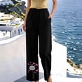 thumbnail image 2 of Summer Pants for Women,Women Pants Summer 2026 High Waist Comfy Solid Color Slacks Lightweight Casual Loose Trousers with Pockets, 2 of 5