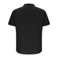 thumbnail image 4 of BXINGOHAI Men's Knit Shirt Short Sleeve Crew Neck Casual Summer Fit Hollow Out Solid Color Knitted Shirts Black,XL, 4 of 7