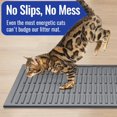 thumbnail image 4 of SHIQI-Easy Clean Litter Mat: 24" X 15" Silicone Groove Design Litter Trapping Mat Easy to Vacuum & Rinse - Waterproof Urineproof Surface for Floor - Non-Slip Backing for Kittens (Grey,Pack of 2), 4 of 4