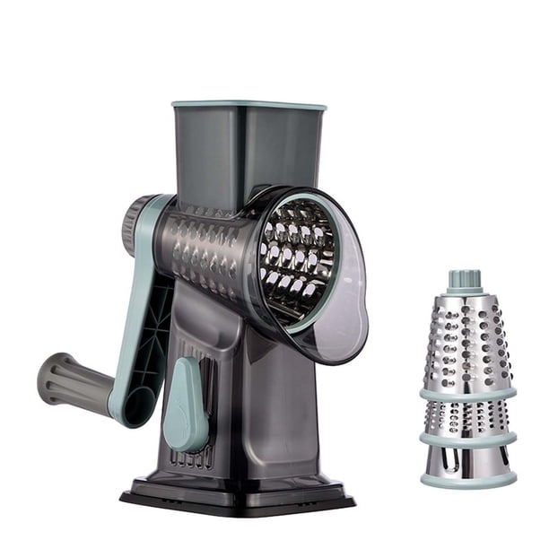 Cortador de verduras giratorio H Crank M oline Cutter con 3 cuchillas de acero inoxidable para picar, rallar y cortar patatas, zanahorias y queso. Herramienta de cocina giratoria para la preparación