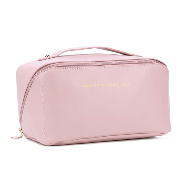 Cosméticos para Mujer Organizador Cosméticos Cuero Suave Almacenamiento Lavado (rosa)