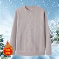 thumbnail image 4 of Yiliang Big and Tall Sweaters for Men Fall and Winter Long Sleeve Warm and Thermal Top Clothes ,Beige,2XL, 4 of 4