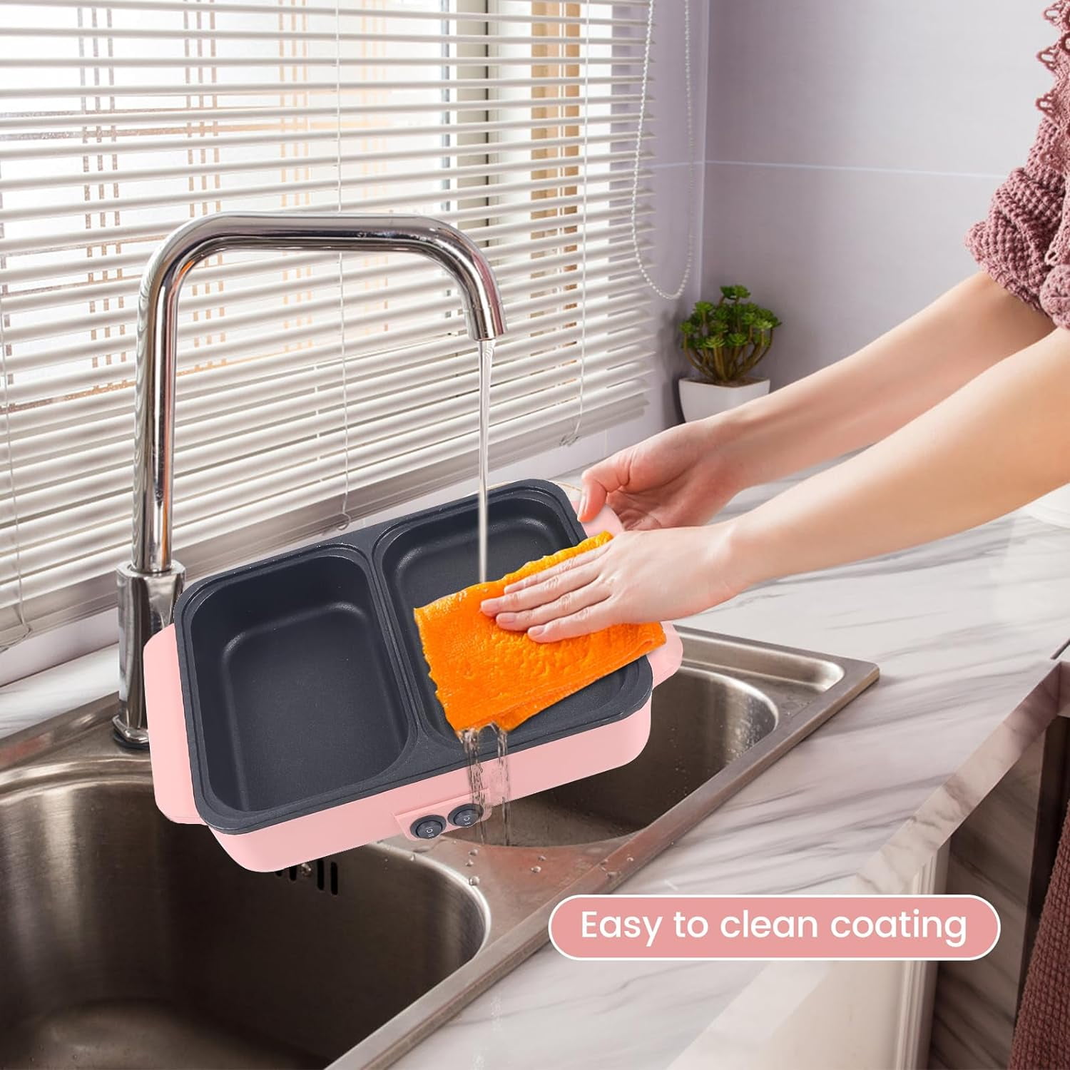 LASIEYO Electric Hot Pot with Grill 2 in 1 Korean BBQ Grill and Pot with Independent Dual Temperature Settings