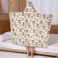 thumbnail image 5 of Beige Cow Flower Pattern Hooded Bath Towel，50"x30" for Ages 3 To 12 Kids, Quick Dry Lightweight Soft Microfiber Hood Beach Towel Cover Up for Kids, 5 of 7