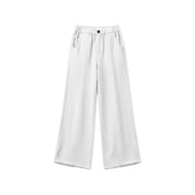 Women's Casual Wide Leg Pants Summer Linen Solid Color Loose Straight Leg Pants With Pockets Button Elastic Waist Dressy Casual Trousers