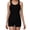 Black, variant on Women's Tummy Control Tankini Set Swimsuits Solid Color Scoop Neck Two Piece Bathing Suits Full Coverage Swim Tank with Padded Modest Plus Size Swimwear