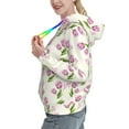 thumbnail image 2 of Honeii Tulips Flowers Pattern Womens Oversized Hoodies Long Sleeve Sweatshirts Pullover Fall Outfits with Pocket-XX-Large, 2 of 7