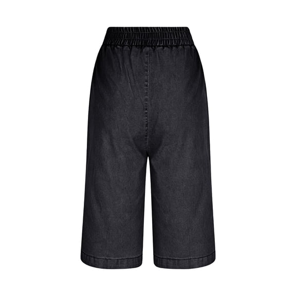 CHUMUD Jeans for Women Low Rise Pull on Trendy Denim Pants Stretchy Capri Pants