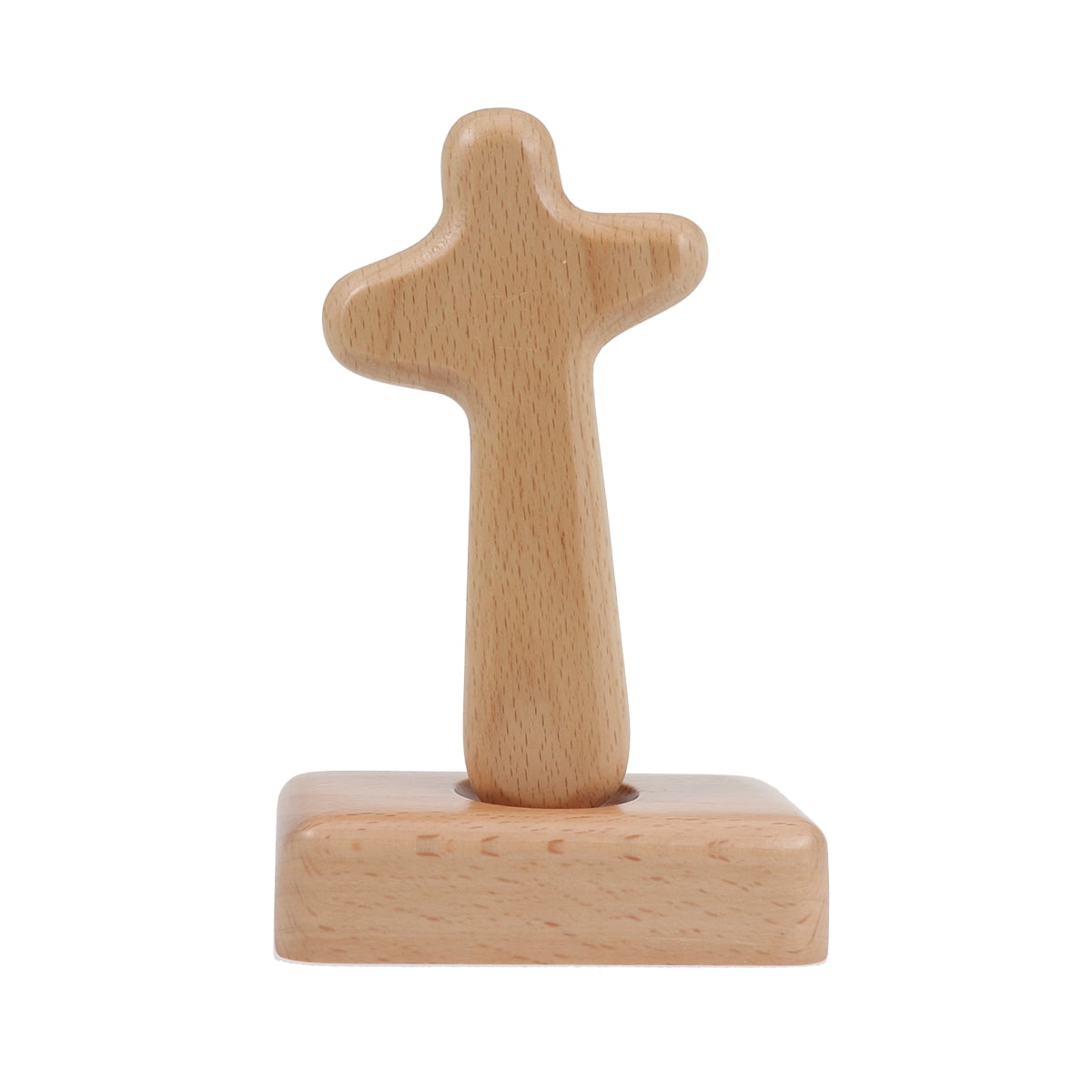 Cross Wooden Wood Ornaments Table Standing Decor Crosses Stand Crucifix