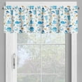 thumbnail image 4 of Ambesonne Cartoon Valance & Curtain, Stork Carrying an Elephant, 55"x24", Amber Black Blue, 4 of 6