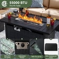 thumbnail image 3 of Aoxun 12 Piece Patio Furniture Set with 44” Fire Pit Table Wicker Rattan Patio Sectional Sofa Set Outdoor Seating Furniture with Thickened Cushion, Beige, 3 of 7
