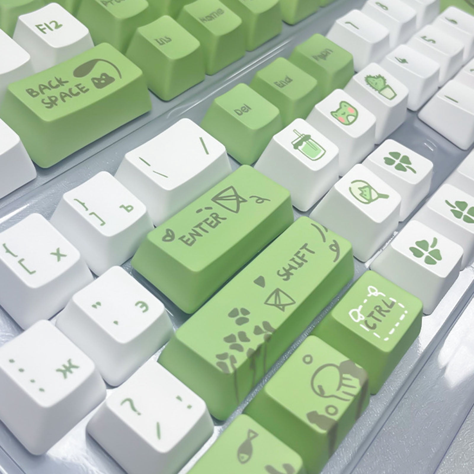 Frogs Pattern Russian Keycaps for Switches Mechanical Keyboard ,OEM Height for Typists and Gamers
