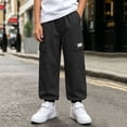 thumbnail image 3 of Tbopshirt Cargo Pants for Boys Size 5-15 Years Children's Elastic Waistband With Pockets Loose Ankle Pants Mid Size Outdoor Casual Work Pants, 3 of 9