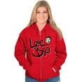 thumbnail image 3 of Love Bug Cute Ladybug Valentines Day Zip Hoodie Sweatshirt Women Brisco Brands M, 3 of 6