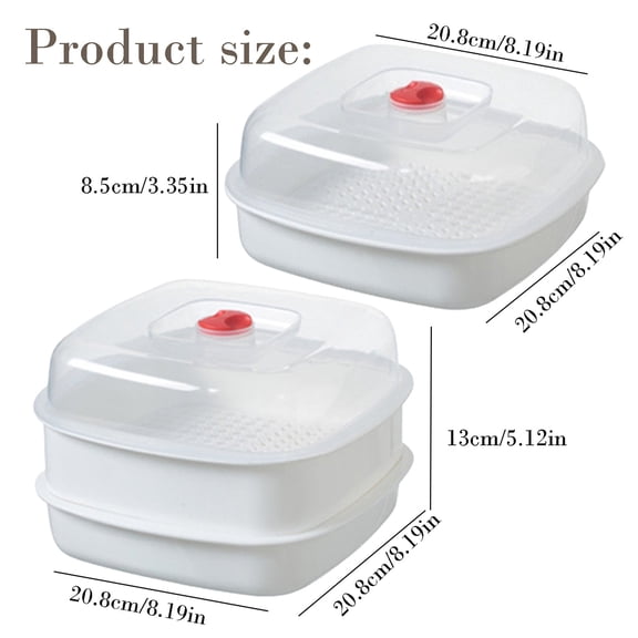 Microwave Vegetable Steamer Box - BPA-Free Microwave Steaming Container - Quick Rice and Vegetable Cooker for Microwave - 1 Steamer