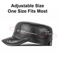 thumbnail image 3 of Gorra militar de cuero LUTICELI para hombre, tamaño ajustable, 3 of 7