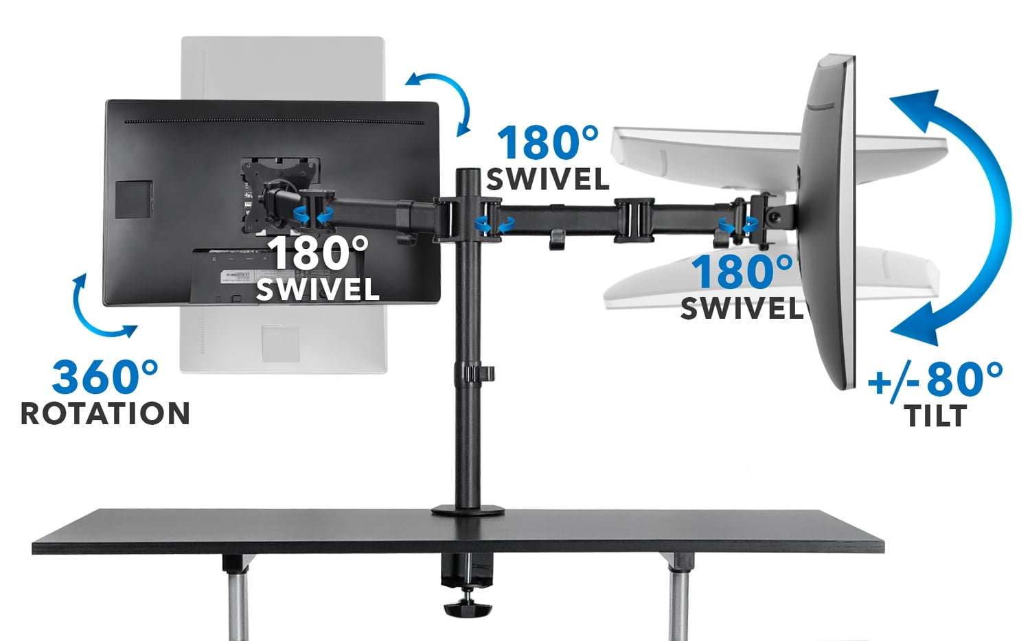 Mount-It! Standing Desk with Dual Monitor Mount | 40 inch Wide Height Adjustable, comes in 2 colors