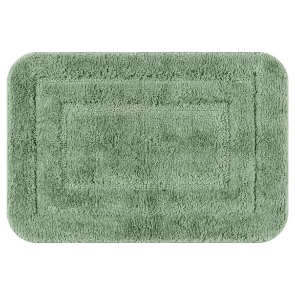 Unique Bargains Soft Absorbent Non-Slip Plush Bath Rugs for Bathroom Light Green 20"x32"