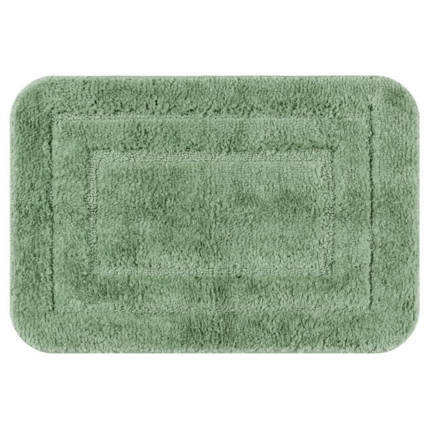 Alfombra de baño REGALWOVEN, alfombra de baño suave y absorbente, alfombra de baño de felpa antideslizante, lavable a máquina, tapete de baño para el suelo del baño, verde claro 16" x 24"