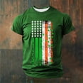 thumbnail image 1 of Ceisia Men's St. Patrick's Day American Irish Flag Shamrock T-Shirt | Short Sleeve Crew Neck Casual Tee Gifts, 1 of 4