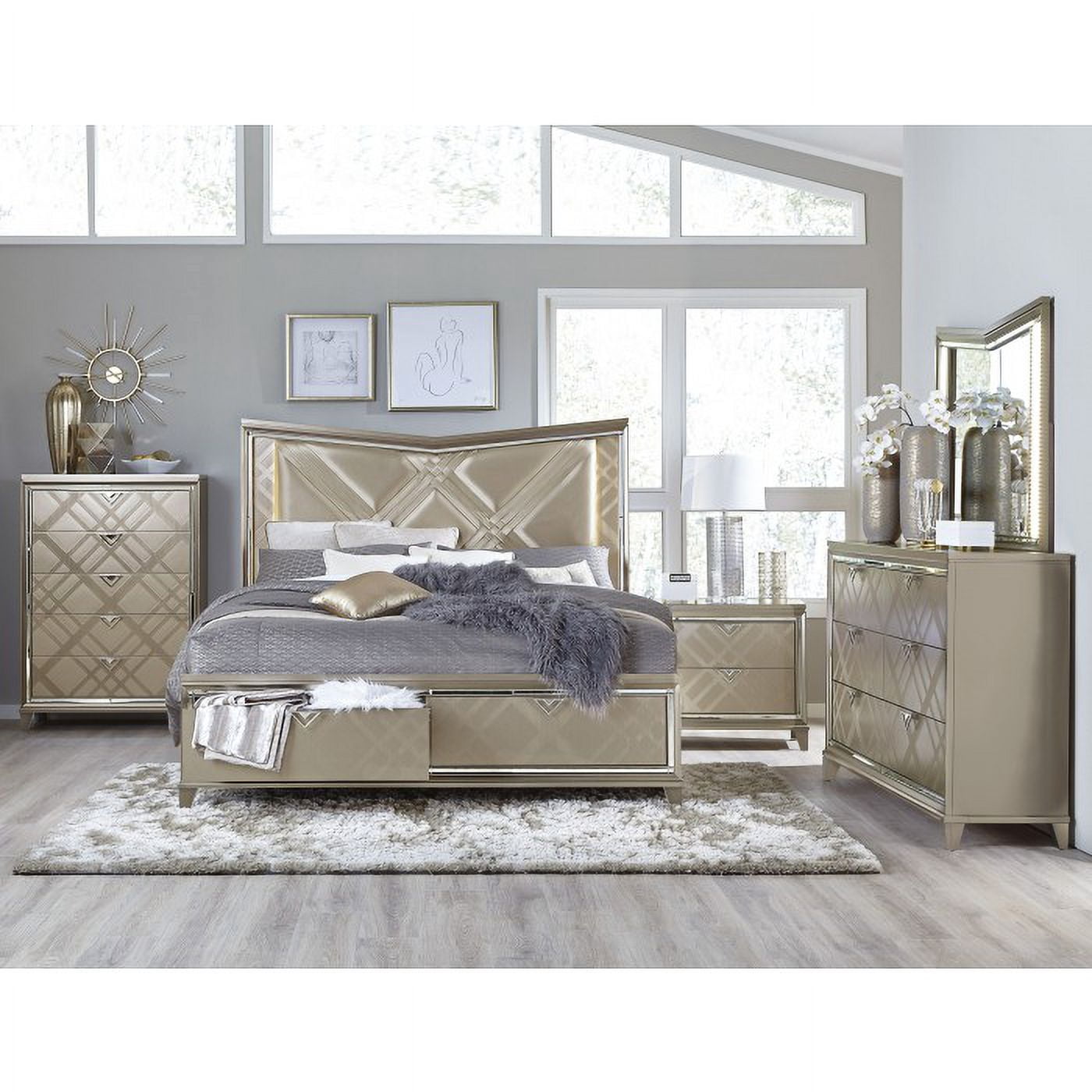 Bijou Collection Dramatic Glamour with V-Notch Design and LED Backlighting