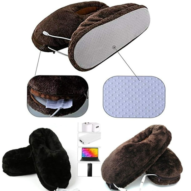 Youthink Heated Slippers Indoor Heated Slippers For Men And Women Usb Electric Heated Up Cold Weather House Shoes Comfortable Warming Slippers