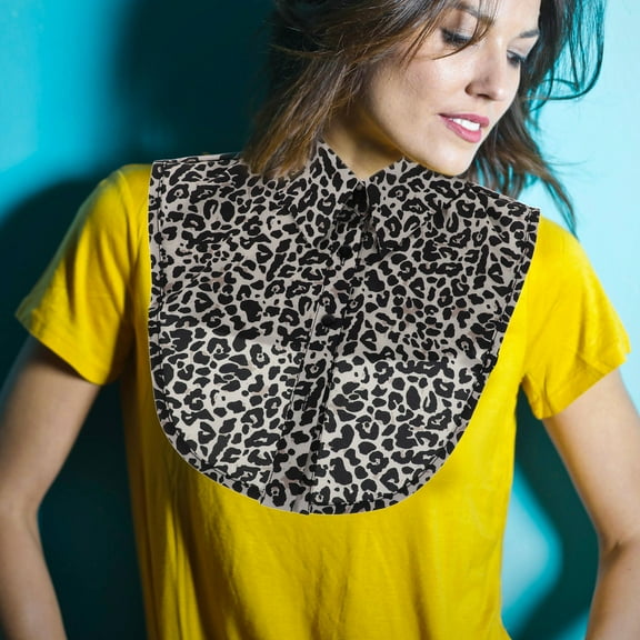 CTIRCHIU Leopard Chiffon Decorative Fake Collar 1Pcs Detachable Blouse For Women During Casual Occasions