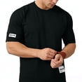 thumbnail image 6 of FRSASU Men's T-Shirts Short Sleeve Crew Neck Casual Drop Shoulder Loose Fit T-shirts with Pocket Black, 6 of 7