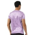thumbnail image 4 of Eandarui Mens Nightwear Comfy Nightshirt V Neck Short Sleeve Satin T-Shirt Loose Pajama Blouses Lavender L, 4 of 7