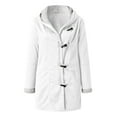 thumbnail image 4 of Fanxing Teen Girls Plus Size Suede Leather Coat Winter Warm Sherpa Fleece Lined Suede Hooded Parka Coats Mid Length Cozy Fuzzy Pea Coat White,XXXXL, 4 of 6