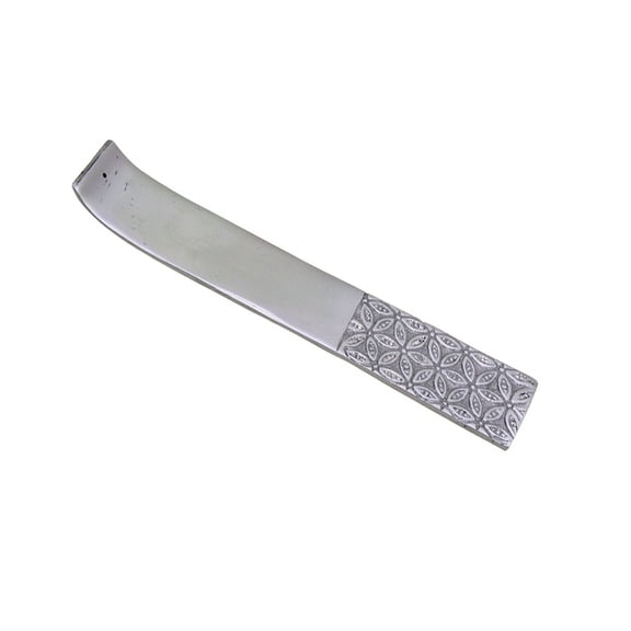 Flower of Life 10" Silver Aluminum Incense Stick Holder Burner