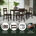 thumbnail image 5 of Mainstays Eastwood 5 Piece Wooden Dining Set, Dark Brown, 5 of 20