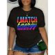 thumbnail image 1 of Camiseta con estampado de letras de talla grande, informal, de manga corta y cuello redondo, para mujer, talla grande, para adultos, hombres, mujeres, adolescentes, jóvenes y para el tiempo libre., 1 of 8