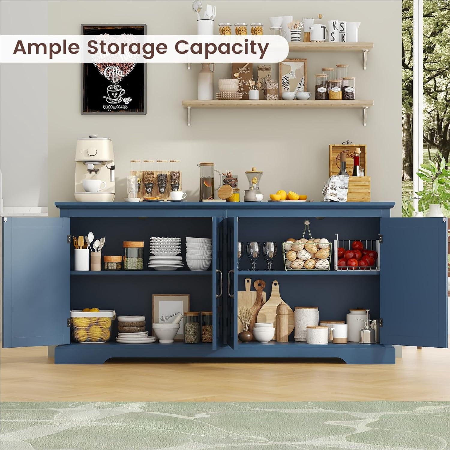 Winkalon 70'' Large Sideboard Buffet Cabinet, Farmhouse Kitchen