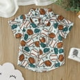 thumbnail image 2 of Toddler Boys Baseball Print Button Down Shirt Light Casual Cute Funny Short Sleeve Clothes Tops Baby Kids T Shirt, 2 of 5