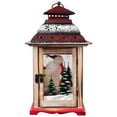 thumbnail image 2 of Northlight Snowmen Christmas Scene Rustic Wood Candle Lantern - 14.5", 2 of 9