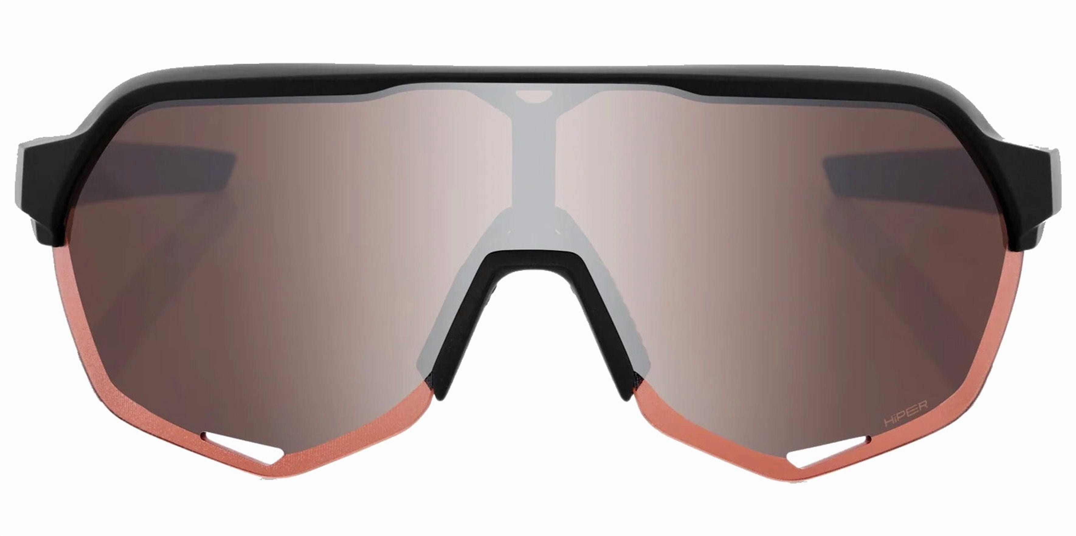 100% S2 Soft Tact Black Unisex Semi-Rimless Sport Shield