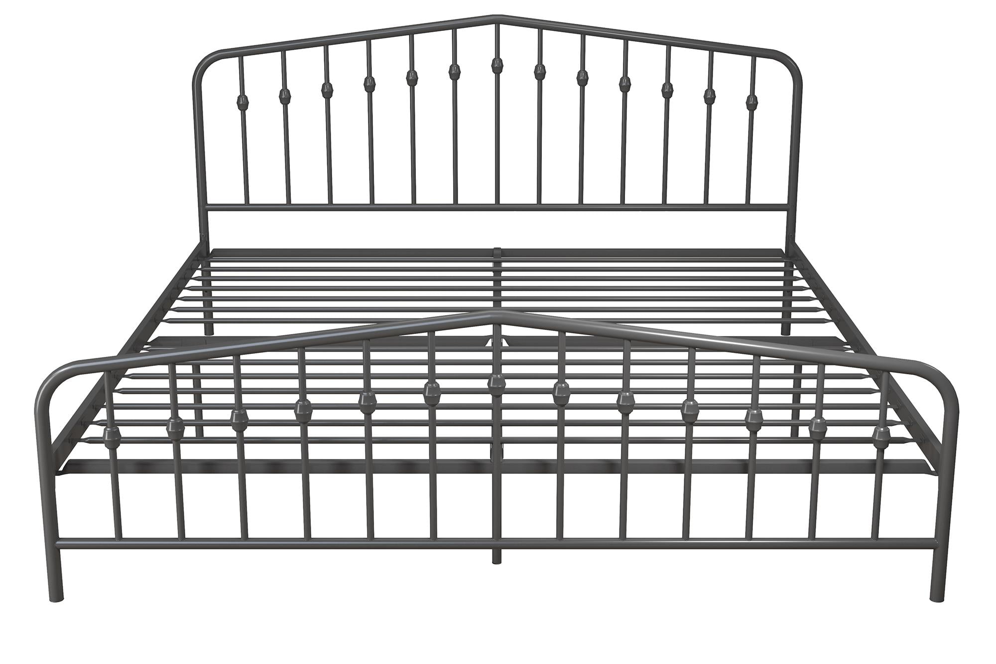 Novogratz Bushwick Metal Bed, King, Gunmetal Gray