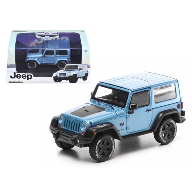 2012 Jeep Wrangler Rubicon Arctic Edición especial azul con estuche Edición limitada 1 de 2520 Modelo de coche a presión 1/43 producido en todo el mundo por Greenlight Greenlight 86031