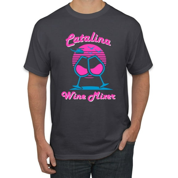 Catalina Wine Mixer Island Prestige Movie| Mens Pop Culture Graphic T-Shirt, Charcoal, Medium