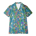 thumbnail image 4 of YANGXINX Women's Hawaiian Button Down Shirts Summer Tropical Floral Printed Short Sleeved Collared Tops Casual Beach Vacation Clothes Outfits, 4 of 4