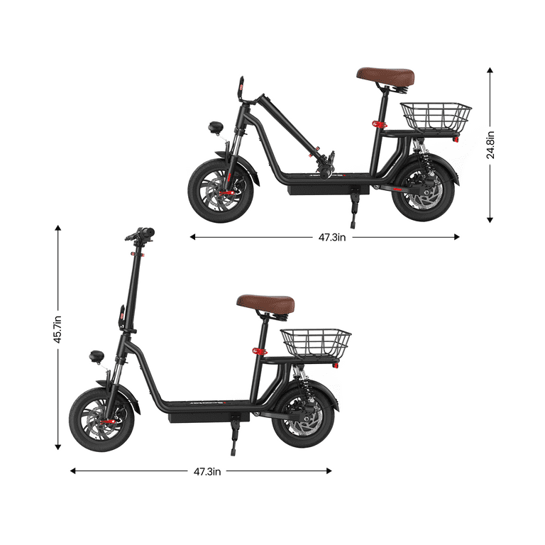 iScooter 500W Electric Scooter with Seat for Adult, 12