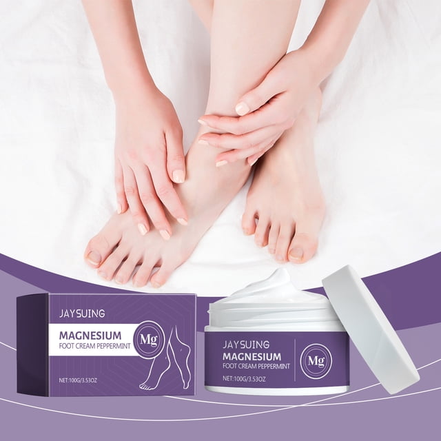 Fiudx Crema para Pies, Crema Calmante Melatonina, Bálsamo Refrescante de Menta para Pies, Hidratante con Magnesio, Relajante para Antes de Dormir, para Todo Tipo de Piel, Fórmula Natural 100 G